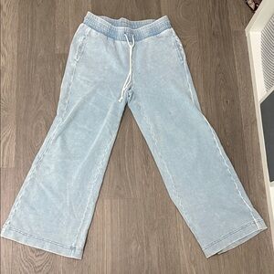 Z Supply Light Blue Wide Leg Track Pants